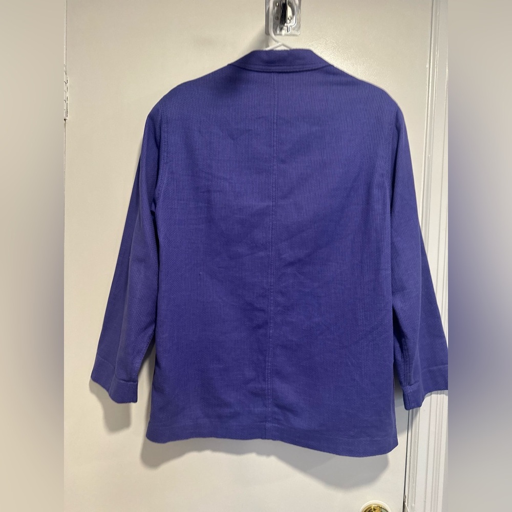 VTG 80s Christian Dior women's Sz:10 purple cotton woven Lightweight blazer - Picture 2 of 11